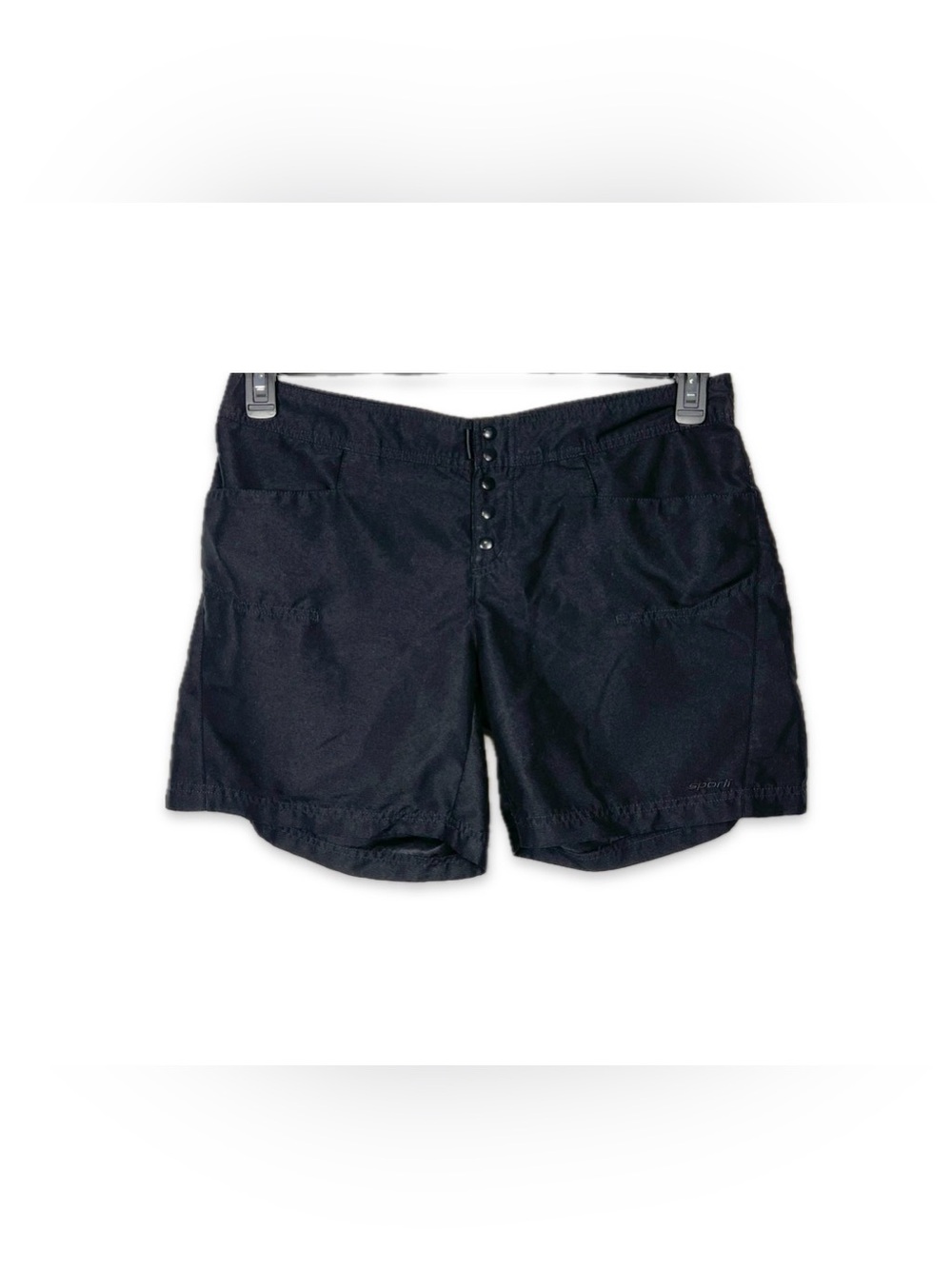 Sporti Black Swim Shorts XL Snap Front Pocketed Swim Trunks Board Shorts